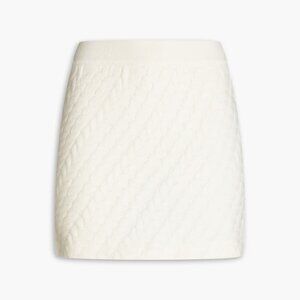 LouLou Studio "Alsen" Cable Knit Mini Skirt in Ivory, size Small